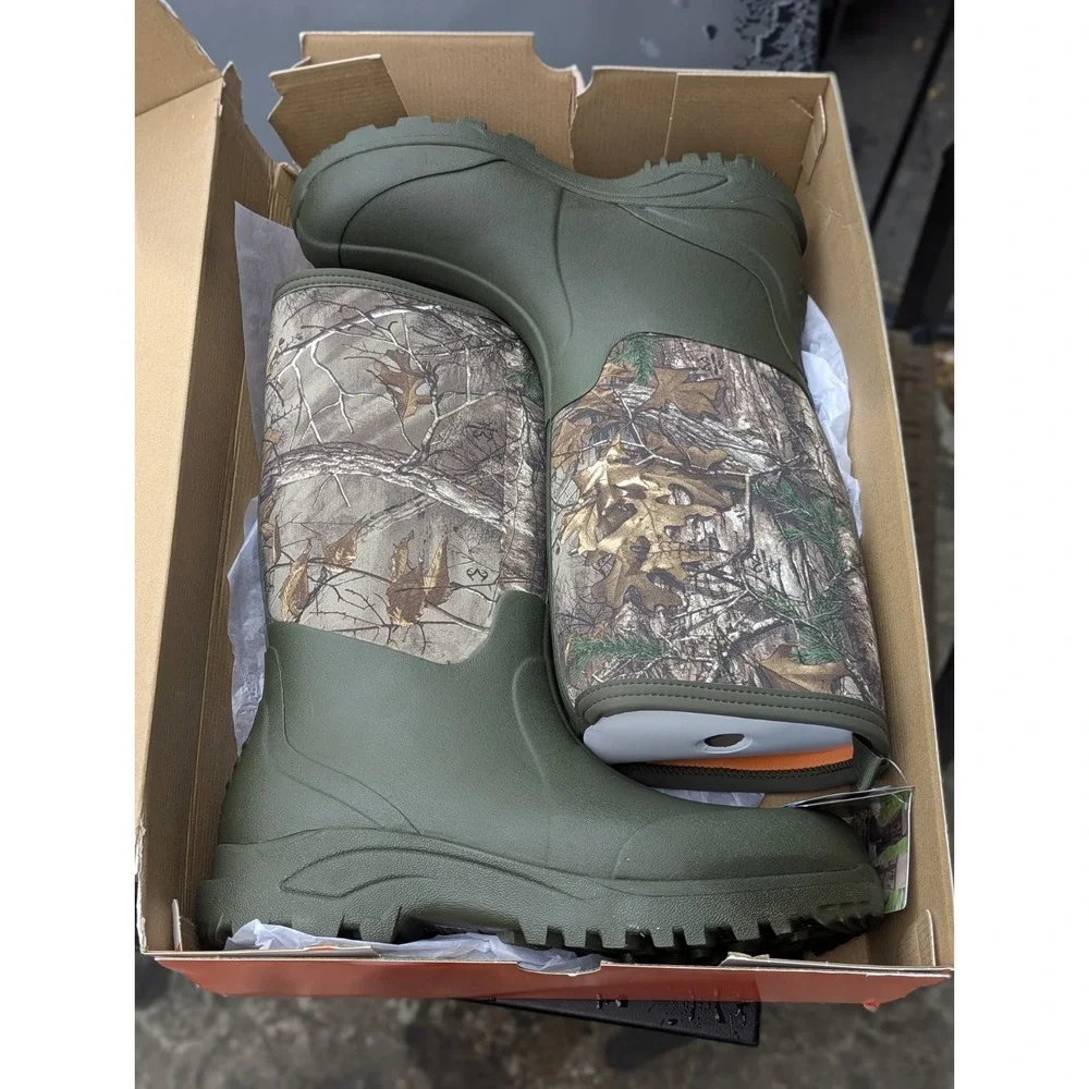 Coastal Camo Realtree Hunting Boots Waterproof Rubber Neoprene NIB Men's 13